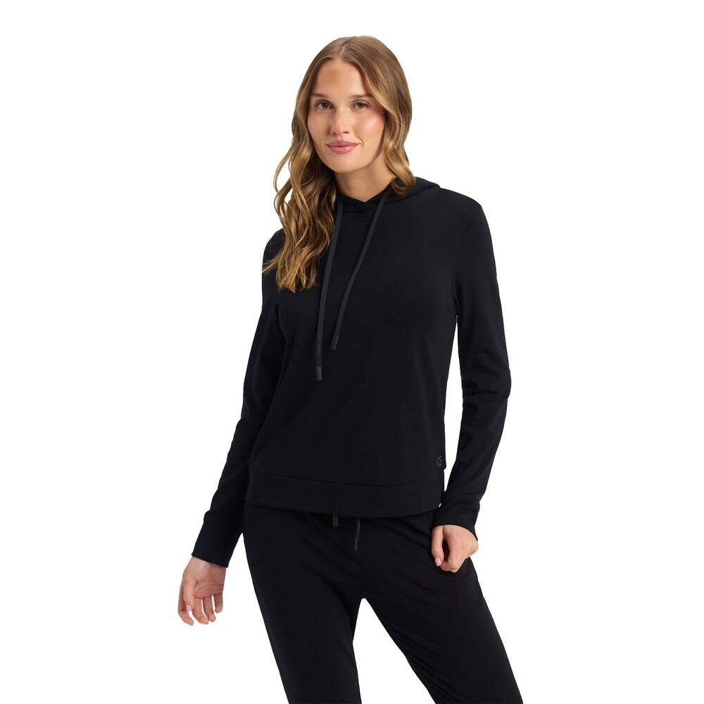 NWT Cozy Earth Bamboo Ultra-Soft Hoodie Women’s L Black w Embroidered Logo